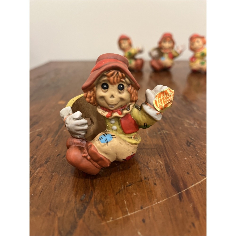 Vintage Lefton 4 Scarecrow Candle Huggers Japan EUC, Fall, Halloween Decor - Picture 2 of 10